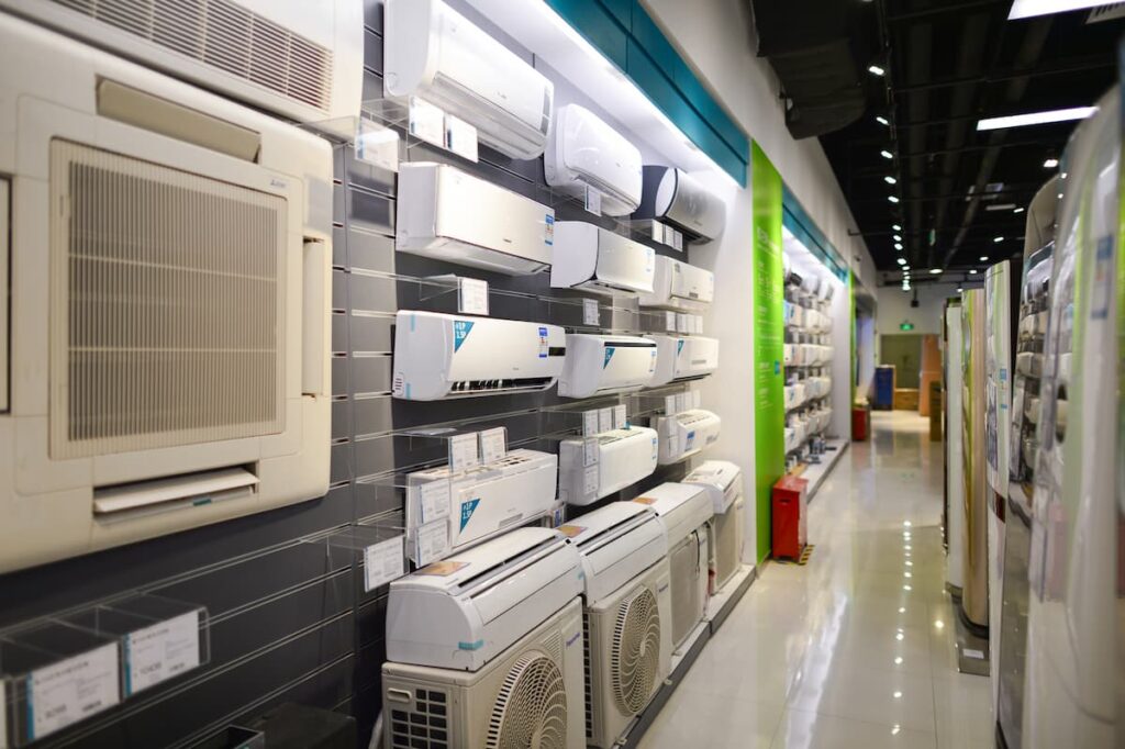 air conditioner units and systems in a store